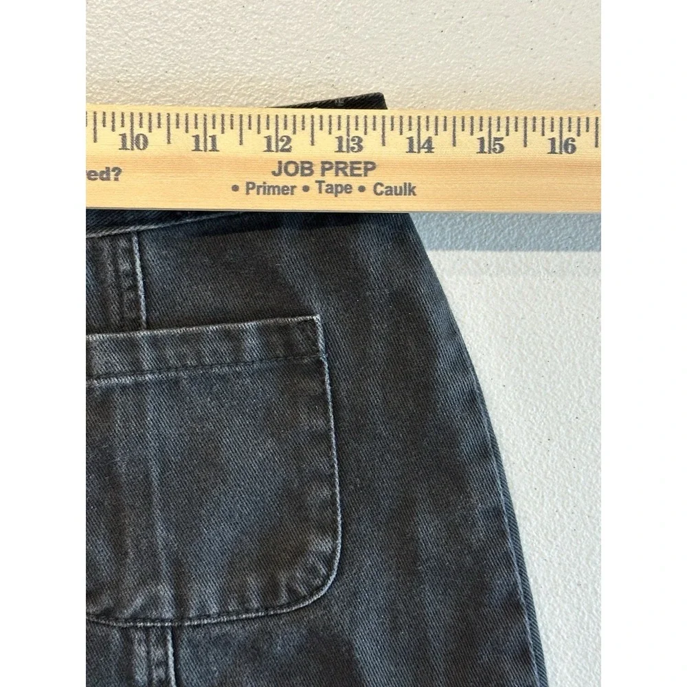 Urban Outfitters BDG Size S Black Denim Snap Button Front Mini Skirt‎ Pockets